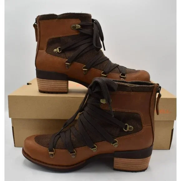 Merrell Womens Size 11 Shiloh II Warm Oak Leather Lace Up Boots Shoes - Picture 9 of 11
